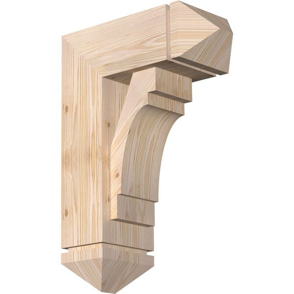 Ekena Millwork Merced Arts and Crafts Smooth Bracket w/ Offset Brace, Douglas Fir, 7 1/2"W x 18"D x 26"H BKT0806X18X26MRC03SDF - main